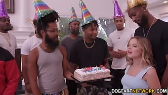 Coco Lovelock Receives A Surprise Of 11 Big Black Cocks For Her Birthday