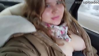 Chubby Babe With Massive Boobs Gets Naughty In The Backseat