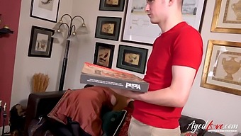 Mature British Redhead Trades Sex For Pizza Delivery