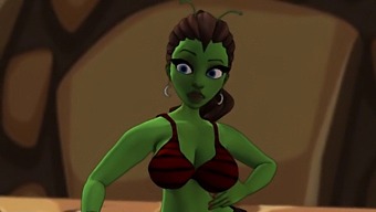 A Seductive Alien With A Large Buttocks Of Green Color Enters A Portal For Intercourse With A Black Man - Using Ai-Powered Voices