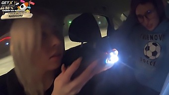 Nashidni Trio: Russian Teens Kira And Emma'S Public Car Blowjob With Traffic Cop Emma Korti
