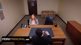 Kira Fox Visits Principal Green'S Office Regarding A Misconduct Involving His Stepdaughter